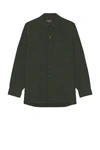 Beams Green Button Shirt In Green