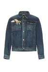 Undercover Embellished D-hand Denim Jacket In Indigo