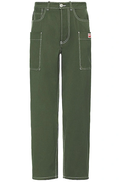 Kenzo Cargo Monkey Pants In Dark Khaki