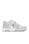 Off-white Low Top Sneakers With Perforated Toe And Rubber Sole In White