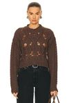 AISLING CAMPS CROP CABLE SWEATER