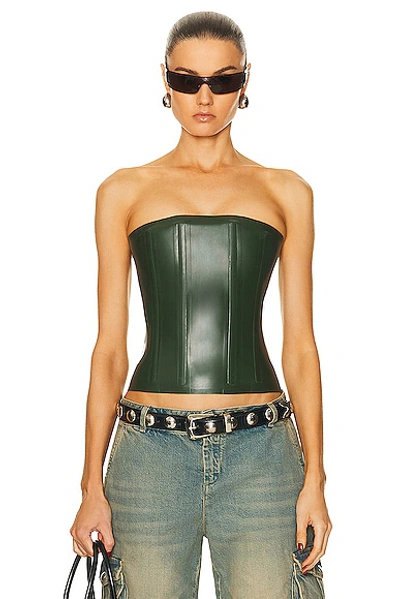 Miaou Libra Corset Top In Forest Green