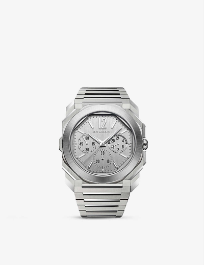 Bvlgari Stainless Steel Octo Finissimo Chronograph Gmt Stainless-steel Watch