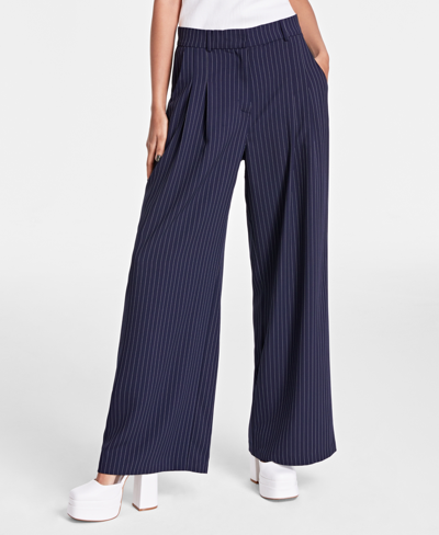 Bar Iii Women's Pinstriped Pants, Created For Macy's In Pinstripe A
