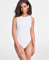 Bar Iii Women's Crewneck Sleeveless Jersey Bodysuit, Created For Macy's In Bright White