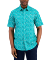 CLUB ROOM MEN'S REFINED PAISLEY PRINT WOVEN BUTTON-UP SHORT-SLEEVE SHIRT, CREATED FOR MACY'S