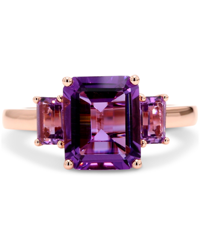Macy's Amethyst (2-1/2 Ct. T.w.) & Pink Amethyst (1/2 Ct. T.w.) Ring In Rose Gold-plated Sterling Silver (a