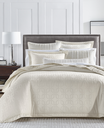 Hotel Collection Fresco Jacquard Egyptian Cotton 525-thread Count 3-pc. Duvet Cover Set, King, Created For Macy's In Ivory