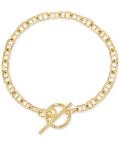 Macy's Mariner Link Chain Toggle Bracelet In 14k Gold-plated Sterling Silver In Gold Over Silver