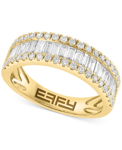 Effy Collection Effy Diamond Baguette & Round Band (7/8 Ct. T.w.) In 14k White Gold (also Available In 14k Gold)
