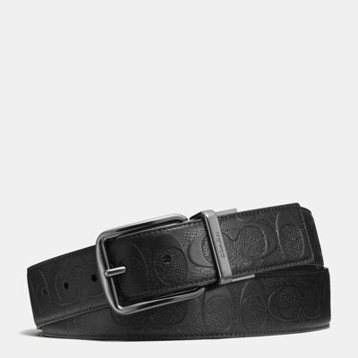 Coach Outlet Harness Buckle Cut To Size Reversible Belt, 38 Mm In Black