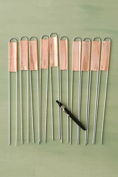 Terrain Copper Plant Markers, Vertical In Metallic