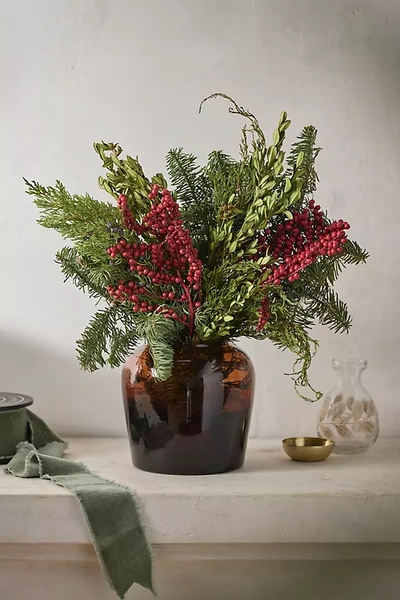 Terrain Fresh Greens + Berries Bouquet In Brown