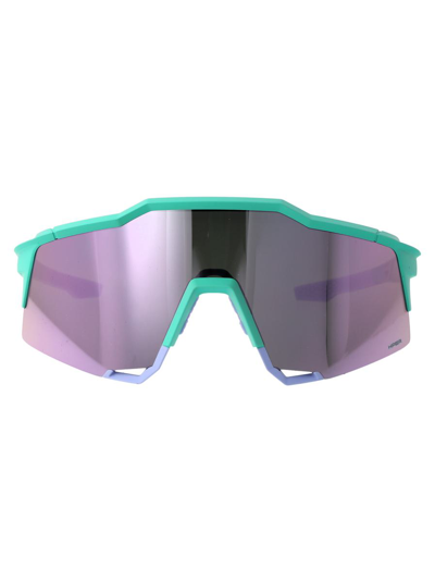 100% Sunglasses In Soft Tact Mint Hiper Lavender Mirror Lens
