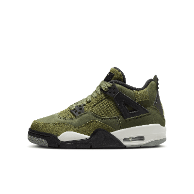 Jordan Kids' Air  4 Se Craft Olive 运动鞋 In Green