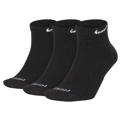 Nike Unisex Everyday Plus Cushioned Training Low Socks (3 Pairs) In Black