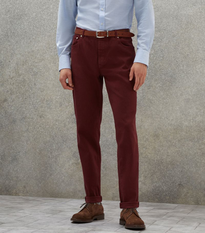 Brunello Cucinelli Halbhohe Straight-leg-jeans In Red