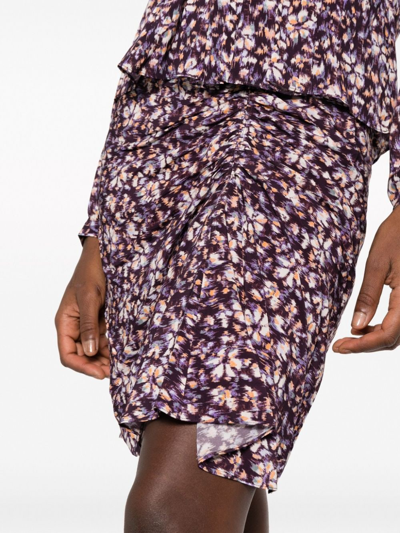 Marant Etoile Angelica Viscose Mini Skirt In Multi-colored