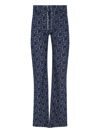 Ludovic De Saint Sernin Monogram Cotton Denim Straight Jeans In Blue
