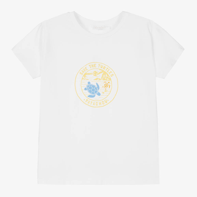 Patachou Babies' Boys White Save The Turtles Cotton T-shirt
