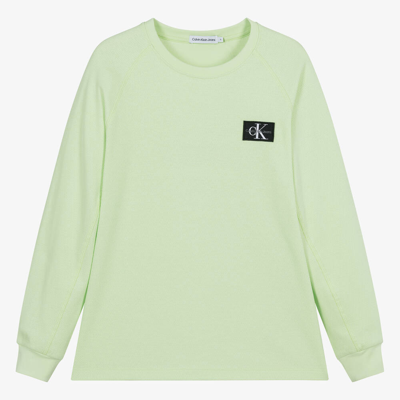 Calvin Klein Teen Boys Lime Green Cotton Top
