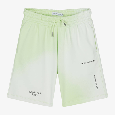 Calvin Klein Teen Boys Lime Green Spray Paint Shorts