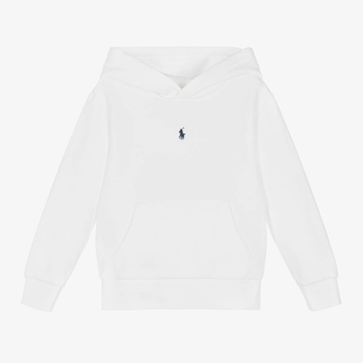 Ralph Lauren Babies' Boys White Embroidered Pony Hoodie