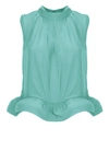 Lanvin Ruffle-hem Blouse In Blue
