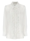 Zimmermann Raie Lace Flower Button-up Shirt In White