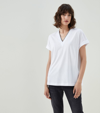 Brunello Cucinelli V-neck T-shirt With Monili Trim In White