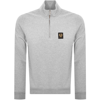 Belstaff Logo-patch Stand-collar Sweatshirt In Grey