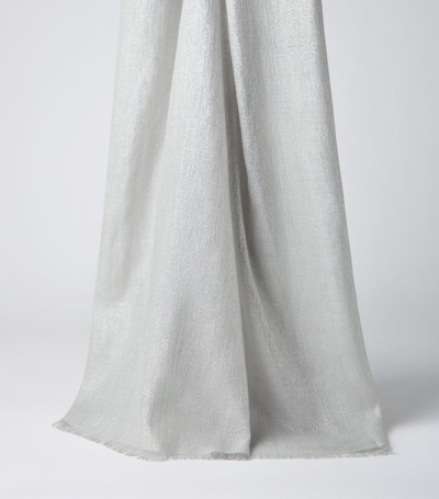 Brunello Cucinelli Cashmere-silk Scarf In Grey