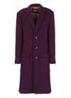 Dsquared2 Purple Solid Notched Lapel Trench Coat In Black