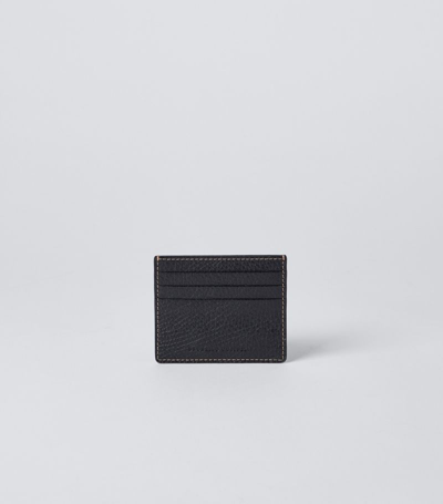 Brunello Cucinelli Black Logo Leather Card Holder