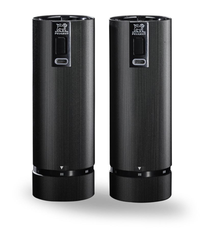 Peugeot Night Electric Salt And Pepper Mill Set In Black