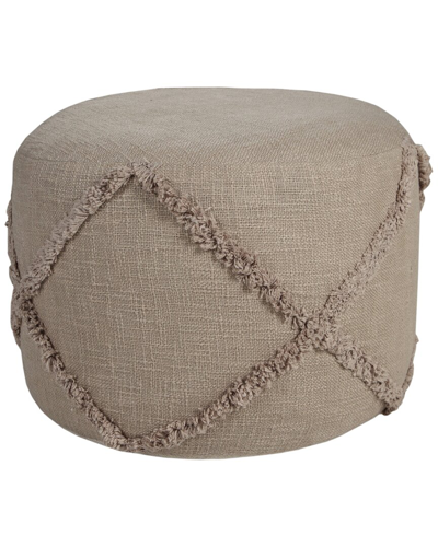 Lr Home Rory Brown Diamond Hand-woven Ottoman Pouf