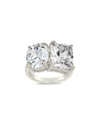 Sterling Forever Marla Cz Toi Et Moi Cocktail Ring In Metallic