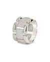 Sterling Forever Avina Cz Watch Chain Ring In Metallic