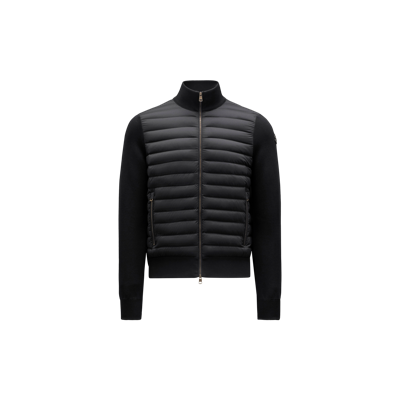 Moncler Padded Cotton Zip-up Cardigan Black
