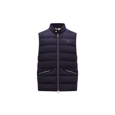 Moncler Vest Padded With Lechtal Down In Blue