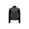 Moncler Padded Wool Cardigan Black In Noir