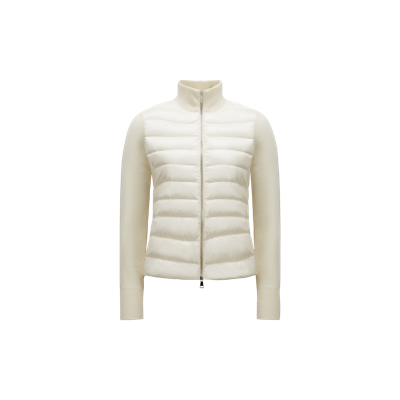 Moncler Padded Wool Cardigan White In Neutral