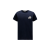 Moncler Double Logo Patch Cotton T-shirt In Blue