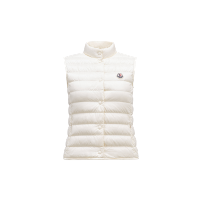 MONCLER LIANE PACKABLE DOWN GILET, WOMEN, WHITE, SIZE: 3