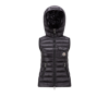 Moncler Quilted Hooded Vest Front Pocket In Noir