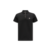 Moncler Logo Patch Cotton Piquet Polo Shirt In Black
