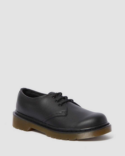 Dr. Martens Kids' Kinder Leder Kinder 1461 Softy T Schuhe In Schwarz