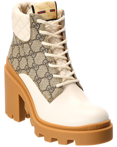 Gucci Trip Gg Bootie In White