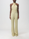 Nanushka Draped Satin Jumpsuit In Lime