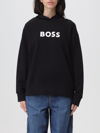 Hugo Boss Boss Woman Sweatshirt Black Size L Cotton, Elastane In Black